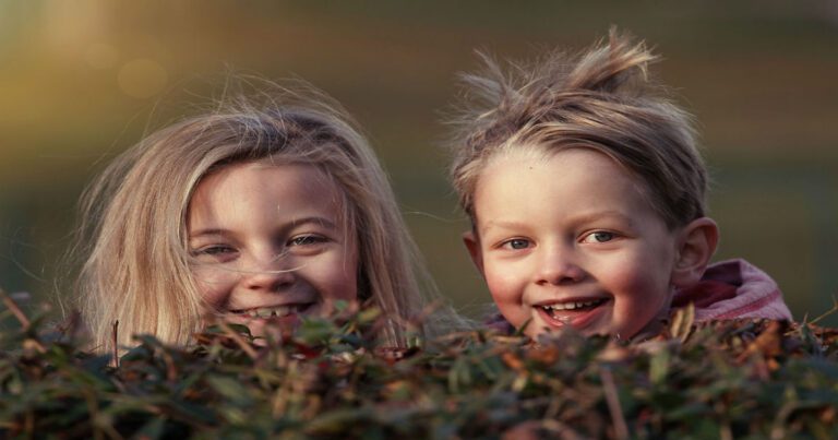 two children playing outside