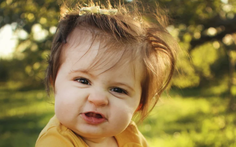 a child making a grumpy face