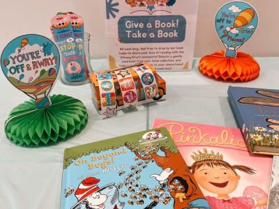 books and stickers