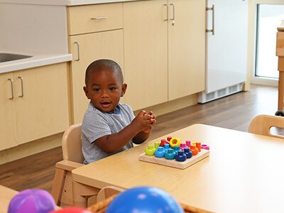 one of our students solving a puzzle